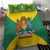 Grenada Coat of Arms Bedding Set with Yellow Green Flag Colors and Tribal Pattern Design - Wonder Print Shop