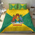 Grenada Coat of Arms Bedding Set with Yellow Green Flag Colors and Tribal Pattern Design - Wonder Print Shop