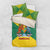Grenada Coat of Arms Bedding Set with Yellow Green Flag Colors and Tribal Pattern Design - Wonder Print Shop