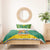 Grenada Coat of Arms Bedding Set with Yellow Green Flag Colors and Tribal Pattern Design - Wonder Print Shop