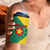 Grenada Coat of Arms 4 in 1 Can Cooler Tumbler with Yellow Green Flag Colors and Tribal Pattern Design - Wonder Print Shop