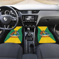 Grenada Coat of Arms Car Mats with Yellow Green Flag Colors and Tribal Pattern Design - Wonder Print Shop