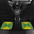 Grenada Coat of Arms Car Mats with Yellow Green Flag Colors and Tribal Pattern Design - Wonder Print Shop