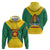 Grenada Coat of Arms Hoodie with Yellow Green Flag Colors and Tribal Pattern Design - Wonder Print Shop