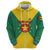 Grenada Coat of Arms Hoodie with Yellow Green Flag Colors and Tribal Pattern Design - Wonder Print Shop
