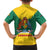 Grenada Coat of Arms Kid Hawaiian Shirt with Yellow Green Flag Colors and Tribal Pattern Design - Wonder Print Shop