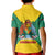 Grenada Coat of Arms Kid Polo Shirt with Yellow Green Flag Colors and Tribal Pattern Design - Wonder Print Shop