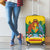 Grenada Coat of Arms Luggage Cover with Yellow Green Flag Colors and Tribal Pattern Design - Wonder Print Shop