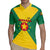 Grenada Coat of Arms Rugby Jersey with Yellow Green Flag Colors and Tribal Pattern Design - Wonder Print Shop
