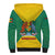 Grenada Coat of Arms Sherpa Hoodie with Yellow Green Flag Colors and Tribal Pattern Design - Wonder Print Shop