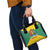 Grenada Coat of Arms Shoulder Handbag with Yellow Green Flag Colors and Tribal Pattern Design - Wonder Print Shop