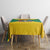 Grenada Coat of Arms Tablecloth with Yellow Green Flag Colors and Tribal Pattern Design - Wonder Print Shop