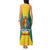 Grenada Coat of Arms Tank Maxi Dress with Yellow Green Flag Colors and Tribal Pattern Design - Wonder Print Shop