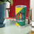 Grenada Coat of Arms Tumbler Cup with Yellow Green Flag Colors and Tribal Pattern Design - Wonder Print Shop
