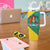Grenada Coat of Arms Tumbler With Handle with Yellow Green Flag Colors and Tribal Pattern Design - Wonder Print Shop