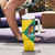 Grenada Coat of Arms Tumbler With Handle with Yellow Green Flag Colors and Tribal Pattern Design - Wonder Print Shop