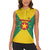 Grenada Coat of Arms Women Sleeveless Polo Shirt with Yellow Green Flag Colors and Tribal Pattern Design - Wonder Print Shop