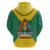 Grenada Coat of Arms Zip Hoodie with Yellow Green Flag Colors and Tribal Pattern Design - Wonder Print Shop
