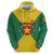 Grenada Coat of Arms Zip Hoodie with Yellow Green Flag Colors and Tribal Pattern Design - Wonder Print Shop