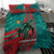 Grenada Sea Turtle Bedding Set with Red Wave Stripes and Ocean Water Background - Wonder Print Shop