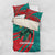 Grenada Sea Turtle Bedding Set with Red Wave Stripes and Ocean Water Background - Wonder Print Shop
