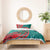 Grenada Sea Turtle Bedding Set with Red Wave Stripes and Ocean Water Background - Wonder Print Shop