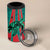 Grenada Sea Turtle 4 in 1 Can Cooler Tumbler with Red Wave Stripes and Ocean Water Background - Wonder Print Shop