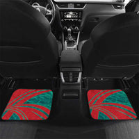 Grenada Sea Turtle Car Mats with Red Wave Stripes and Ocean Water Background - Wonder Print Shop