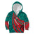 Grenada Sea Turtle Kid Hoodie with Red Wave Stripes and Ocean Water Background - Wonder Print Shop