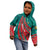 Grenada Sea Turtle Kid Hoodie with Red Wave Stripes and Ocean Water Background - Wonder Print Shop