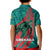Grenada Sea Turtle Kid Polo Shirt with Red Wave Stripes and Ocean Water Background - Wonder Print Shop