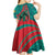 Grenada Sea Turtle Kid Short Sleeve Dress with Red Wave Stripes and Ocean Water Background - Wonder Print Shop