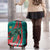 Grenada Sea Turtle Luggage Cover with Red Wave Stripes and Ocean Water Background - Wonder Print Shop