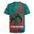 Grenada Sea Turtle Rugby Jersey with Red Wave Stripes and Ocean Water Background - Wonder Print Shop