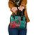 Grenada Sea Turtle Shoulder Handbag with Red Wave Stripes and Ocean Water Background - Wonder Print Shop