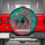 Grenada Sea Turtle Spare Tire Cover with Red Wave Stripes and Ocean Water Background - Wonder Print Shop