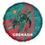 Grenada Sea Turtle Spare Tire Cover with Red Wave Stripes and Ocean Water Background - Wonder Print Shop