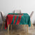 Grenada Sea Turtle Tablecloth with Red Wave Stripes and Ocean Water Background - Wonder Print Shop