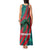 Grenada Sea Turtle Tank Maxi Dress with Red Wave Stripes and Ocean Water Background - Wonder Print Shop