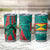 Grenada Sea Turtle Tumbler Cup with Red Wave Stripes and Ocean Water Background - Wonder Print Shop