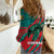 Grenada Sea Turtle Women Casual Shirt with Red Wave Stripes and Ocean Water Background - Wonder Print Shop