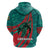Grenada Sea Turtle Zip Hoodie with Red Wave Stripes and Ocean Water Background - Wonder Print Shop