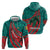 Grenada Sea Turtle Zip Hoodie with Red Wave Stripes and Ocean Water Background - Wonder Print Shop