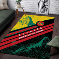 Grenada Mountain Graphic Area Rug with National Flag and Saint Catherine Quote Design - Wonder Print Shop