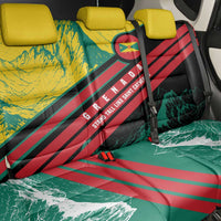 Grenada Mountain Graphic Back Car Seat Cover with National Flag and Saint Catherine Quote Design - Wonder Print Shop