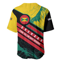 Grenada Mountain Graphic Baseball Jersey with National Flag and Saint Catherine Quote Design - Wonder Print Shop