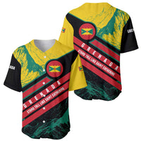 Grenada Mountain Graphic Baseball Jersey with National Flag and Saint Catherine Quote Design - Wonder Print Shop