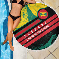 Grenada Mountain Graphic Beach Blanket with National Flag and Saint Catherine Quote Design - Wonder Print Shop