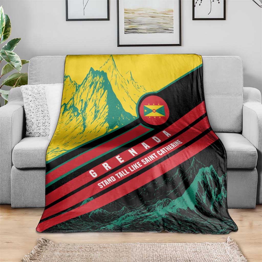 Grenada Mountain Graphic Blanket with National Flag and Saint Catherine Quote Design - Wonder Print Shop