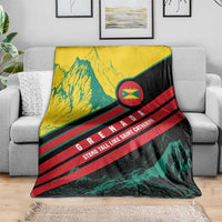 Grenada Mountain Graphic Blanket with National Flag and Saint Catherine Quote Design - Wonder Print Shop